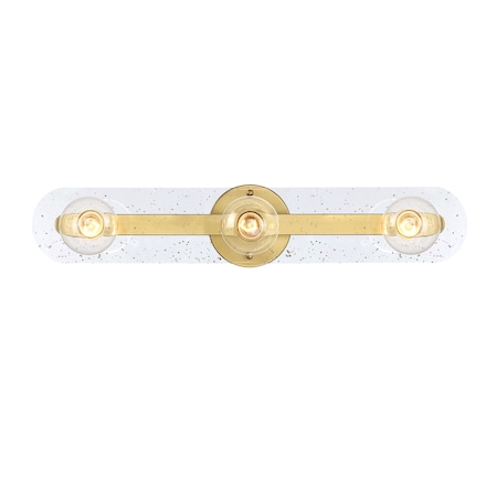Designers Fountain Demi 24 in. 3-Light Brushed Gold Vanity Light with Artisan Cast Glass Shade for Bathrooms D318M-3B-BG